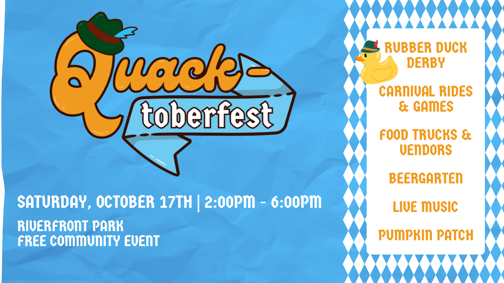 Quacktoberfest - Facebook Event Cover Header image featuring Quacktoberfest logo.
